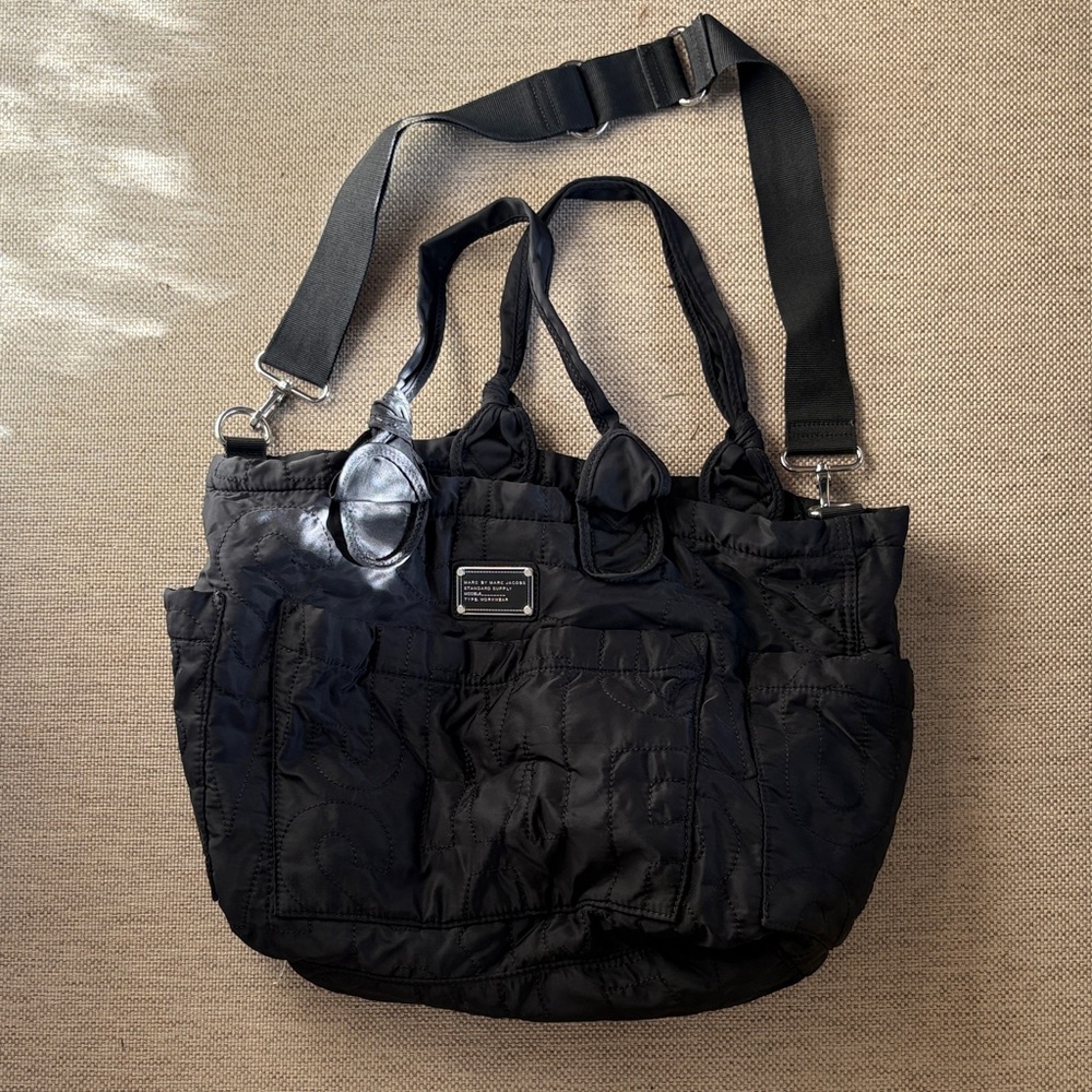 Marc by Marc Jacobs Pretty Nylon Eliz-A-Baby or Tate Diaper Bag in black nylon